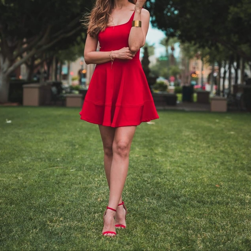 Lulu's Red Sleeveless Fit and Flare Mini Dress